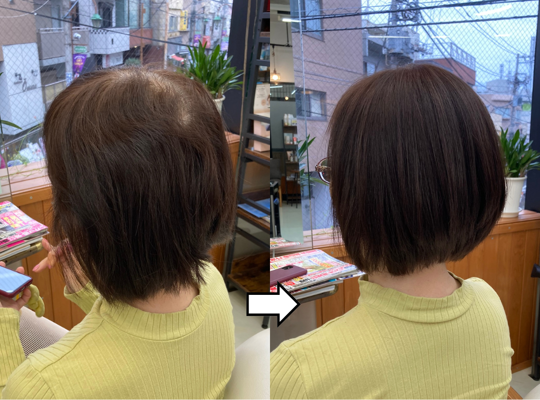 加齢毛改善に弱酸性縮毛矯正「エアーストレート」実例