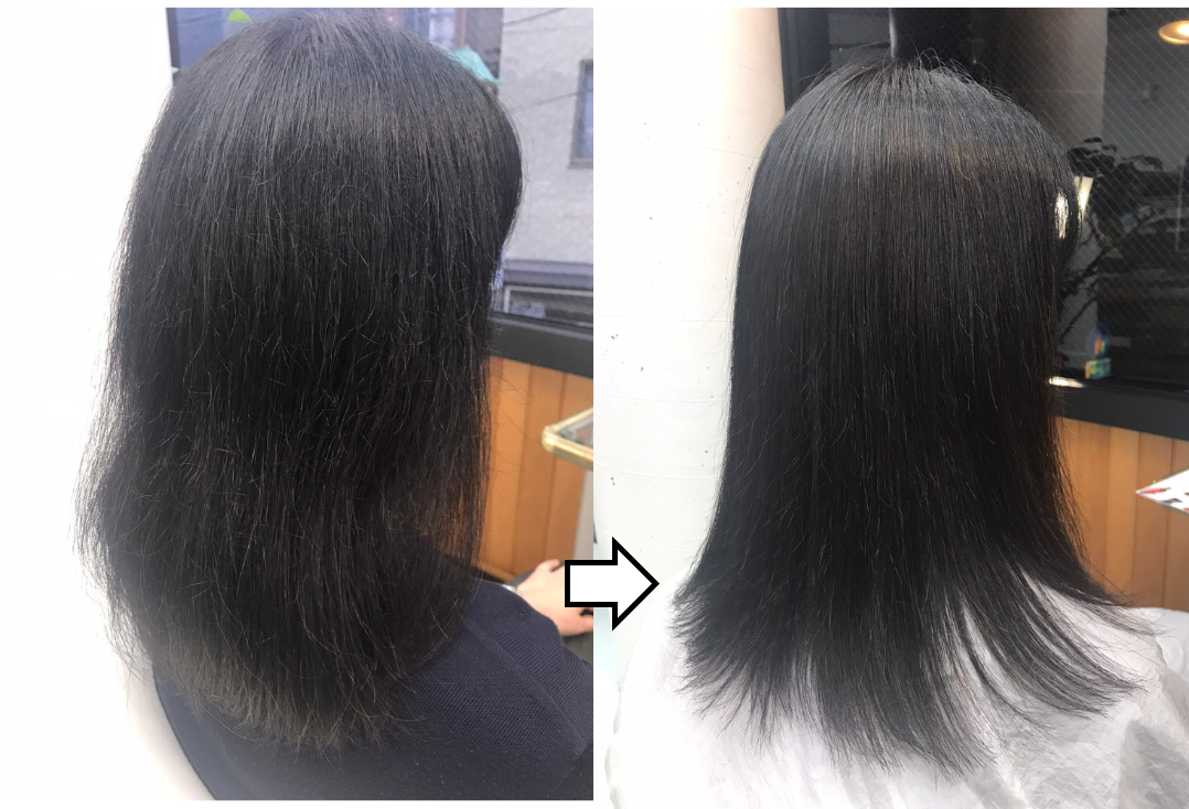 加齢毛改善に弱酸性縮毛矯正「エアーストレート」実例